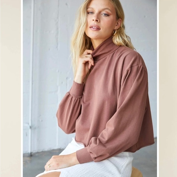 NEW 𝅺Project Social T Mock Neck Womens Long Sleeve Shirt Outdoor Top Sz M - Picture 1 of 8